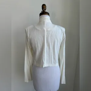 Lulus Miss Punctuality Ivory Cropped Lightweight Linen Blazer Small thumbnail 6