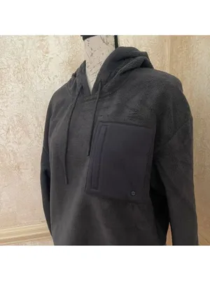 UGG Women's Myley Sherpa Hoodie color Gray Sz Large thumbnail 5
