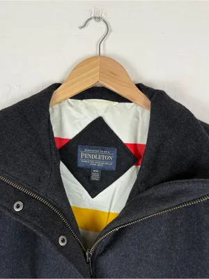 Pendleton Women's Water Resistant Cascade Wool Campbell Coat Jacket Charcoal thumbnail 8