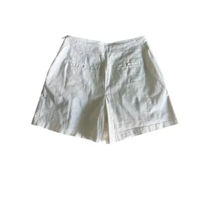 Anthropologie Maeve Pleated Shorts Size 2 White High Waist Cotton Stretch thumbnail 2