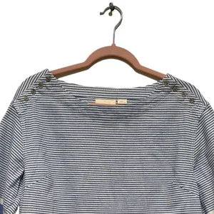 Anthropologie MAEVE NAUTICAL SULLIVAN BLUE WHITE STRIPED BOXY OVERSIZED TOP S thumbnail 5
