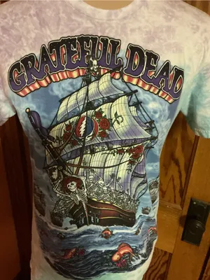 Liquid Blue Grateful Dead Ship of Fools Tie Dye T Shirt Small Deadhead thumbnail 4