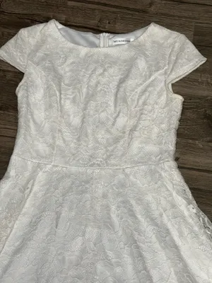 MUADRESS White Ivory Floral Lace Fit & Flare Dress Size L thumbnail 5