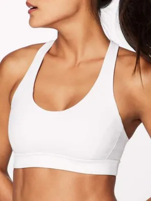Lululemon White Break Free Activewear Sports Bra Nulux Size 12 Athleisure thumbnail 2
