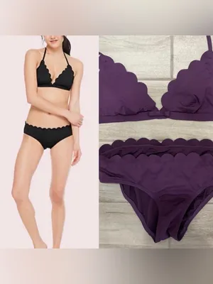 Kate Spade Scalloped Edge Dark Purple Bikini Set size‎ Medium thumbnail 2