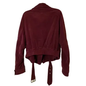 Free People Women's‎ Red Slouchy Dolman Corduroy Moto Jacket Size M thumbnail 5