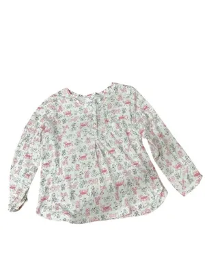 Carol Hochman Women's M Graphic Print Pajama Set White Collared Button-Up thumbnail 2