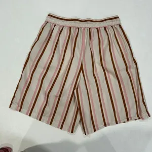 Anthropologie Striped Pull On Shorts Medium Pink Brown Casual Summer Shorts thumbnail 4