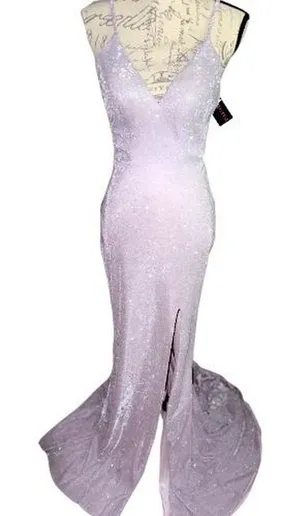 Clarisse Purple - Silver Pink Evening Gown NWT 2 thumbnail 1