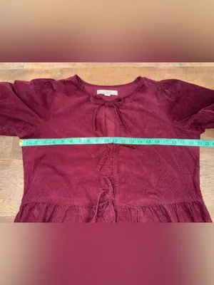 LOFT Corduroy Bow Tie-Front Mini Dress in Burgundy thumbnail 10