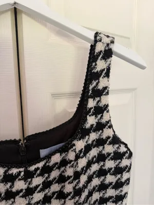 Antonio Melani Macy Wool Blend Houndstooth Square Neck Mini Sheath Dress Size 4 thumbnail 5