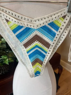 Aeri Crochet Blue Brown Yellow Bikini Bottom thumbnail 4