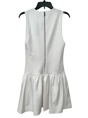 Alice + Olivia Ella Faux Leather Drop Waist Mini Dress White Size 8 NWT thumbnail 5