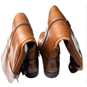 ND Halden Cognac Brown Croc Embossed Tall Riding Boots Size 6.5M thumbnail 4