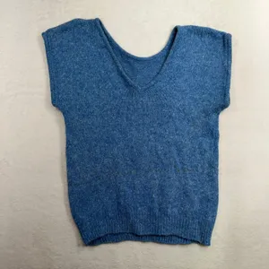 Vintage Heidi Large Sweater Vest Blue Silk Angora Blend Sleeveless Knit Retro thumbnail 4