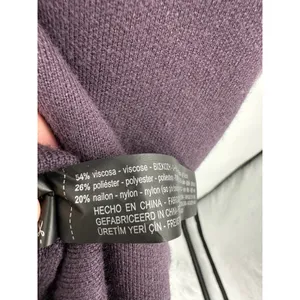 Zara Sweater Women Medium Plum Purple Tie Wrap Belted Chunky Thick Crewneck‎ thumbnail 7
