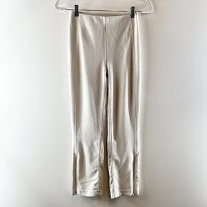 Lululemon Ribbed Softstreme Zip-Leg High-Rise Cropped Pants 25" Bone Cream 4 thumbnail 4