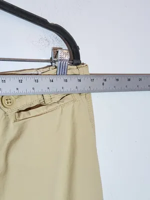 Old Navy Vintage Low Waist Pale Yellow Wide Leg Chino Pants Size 12 Flaw thumbnail 5