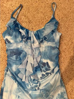 Floral mini dress Blue thumbnail 4