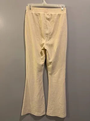 Aerie Groove-On Ribbed Velour Flare Pants Cream thumbnail 6