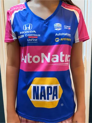 Size S AutoNation NAPA Racing Tee in Blue and Pink thumbnail 1