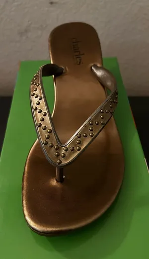 Charles David Bronze Studded Thong Sandal thumbnail 1