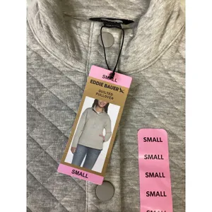 Eddie Bauer Womens Grey Quilted Pullover Snap Mock Neck‎ Sweatshirt EB006752 S thumbnail 2