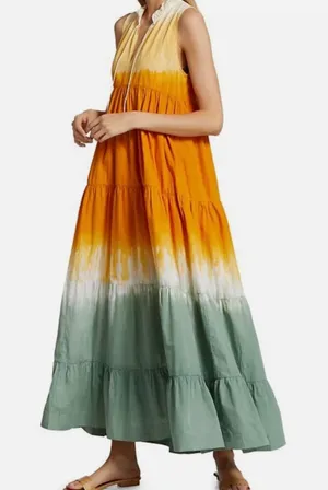 SWF Escapism Cotton Ruffle Neck Tiered Maxi Dress – Spring Brights – Size XS thumbnail 2