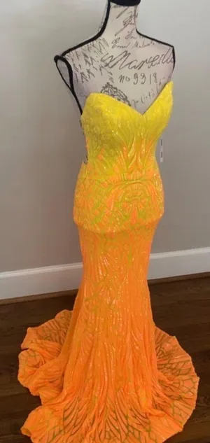 Jovani Prom Dress Ombré Yellow Orange thumbnail 1