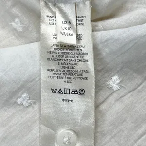 Maeve Anthropologie White Pineapple Embroidered Button Down Shirt Size 6 thumbnail 10