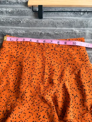 Altar'd State Mini Skirt Size XS Orange & Black Dotted Ruffle Dopamine Whimsical thumbnail 5