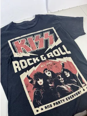 KISS Rock N Roll All Night And Party Everyday Vintage Style T-shirt Womens thumbnail 1