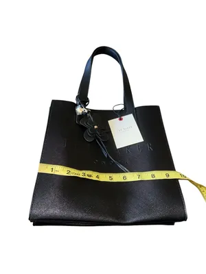 NWT Ted Baker London The Icon Black Embossed Small Tote With Flower Charm thumbnail 6