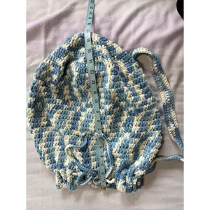 Handmade‎ Crochet Boho Bag Strap Tie Close Lined Gathered Knit NWOT Large thumbnail 3