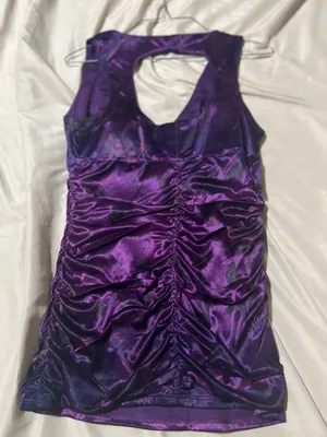 Y2K purple satin top thumbnail 4