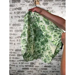 Abercrombie & Fitch | women green floral square neck puff sleeve dress thumbnail 6