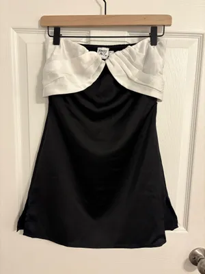 Princess Polly Dress Mini Black and White Strapless thumbnail 2