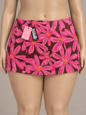 PRETTYLITTLETHING Pink Flower Print Mini Skirt US 12 NWT Y2K thumbnail 1