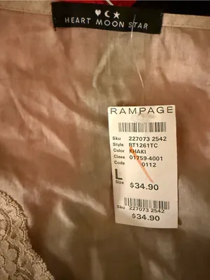 Y2K Vintage Rampage Bohemian Beige Lace-Trim Button Front Sleeveless Top thumbnail 5