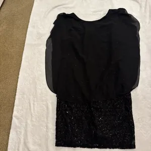Midnight Velvet Black Sequin Mini Dress Sz 14 thumbnail 4