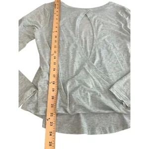 Lululemon Shirt Wild Twist Long Sleeve‎ Size~8 Heathered Tonic Sea Blue #DD9-6 thumbnail 5