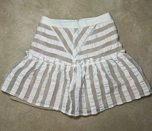 Nude & White Mini Skirt | Size Small thumbnail 1