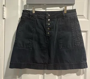 Free People mini denim skirt snaps denim sz 31 M thumbnail 1