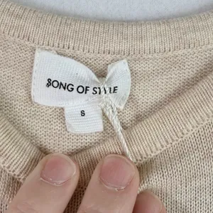 NEW Revolve Song of Style Neutral Tan Short Sleeve Night Air Sweater Dress Sz S thumbnail 3