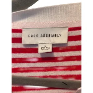 Free Assembly Women's Red & White Striped Cardigan Sweater L 12-14 thumbnail 4
