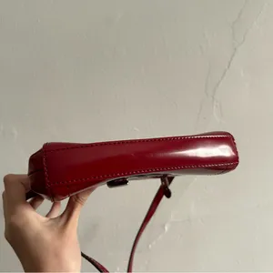 Vintage Lauren Ralph Lauren Cow Leather Red Shoulder Bag Y2K Country Western thumbnail 10