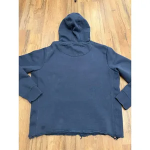 RAKS Runner Cropped Hoodie Women's Medium‎ Blue Raw Hem Graphic Sweatshirt thumbnail 4