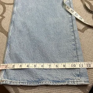 American Eagle AE Curvy Super High-Rise Baggy Straight Jeans Light Blue Size 16L thumbnail 7
