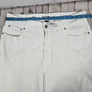 J.Crew Curvy Slim Wide Leg Jeans‎ White Denim High Rise BX828 Size 34 NEW thumbnail 10
