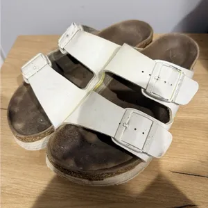 Papillio by Birkenstock Arizona Birko Flor Platform Sandals White Womens Sz 39 Q thumbnail 1